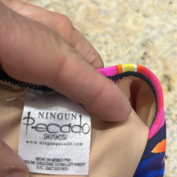 EUC Ningun Pecado One-piece Swimsuit, Mexican Resort Brand, in Vivid Multicolor - Picture 5 of 6